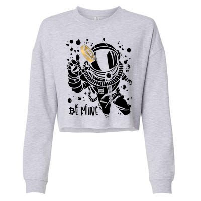 Bitcoin Astronaut Be Mine Cropped Pullover Crew