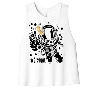 Bitcoin Astronaut Be Mine Women's Racerback Cropped Tank