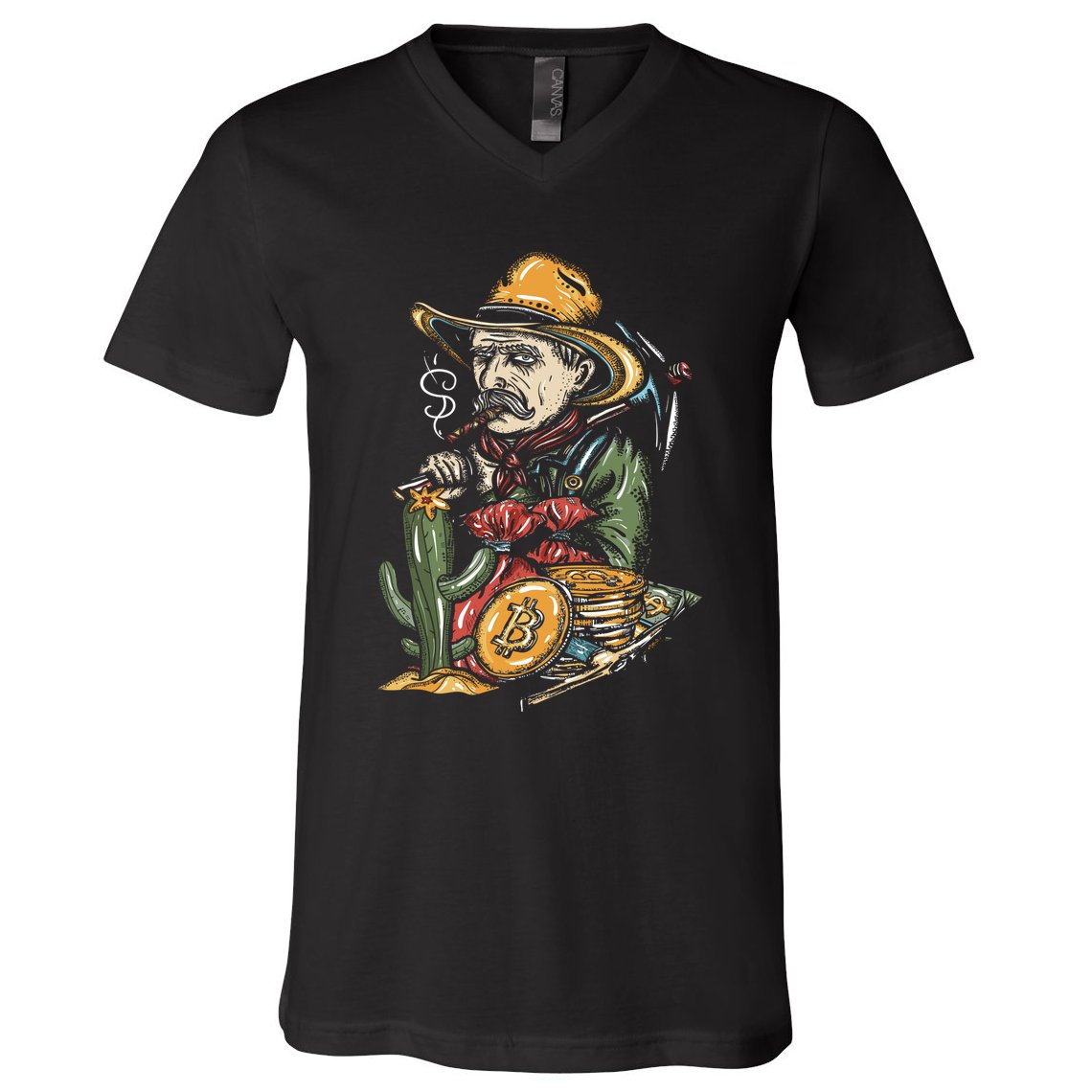 Bitcoin Bob V-Neck T-Shirt