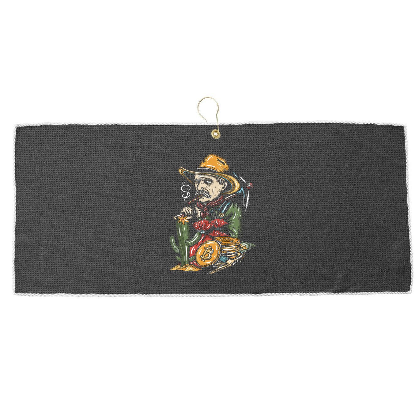 Bitcoin Bob Large Microfiber Waffle Golf Towel