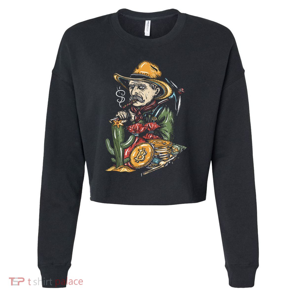 Bitcoin Bob Cropped Pullover Crew