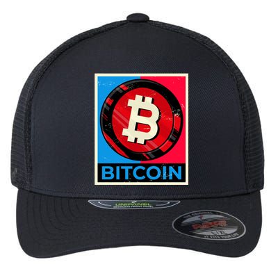 Bitcoin BTC Logo Crypto Currency Moon Hodl Flexfit Unipanel Trucker Cap