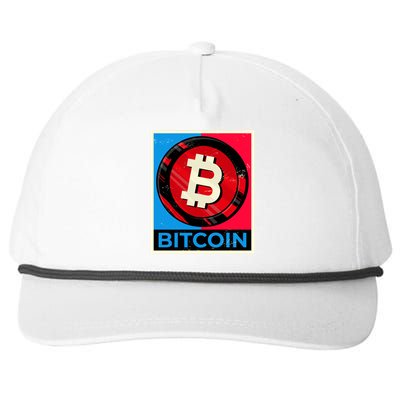 Bitcoin BTC Logo Crypto Currency Moon Hodl Snapback Five-Panel Rope Hat