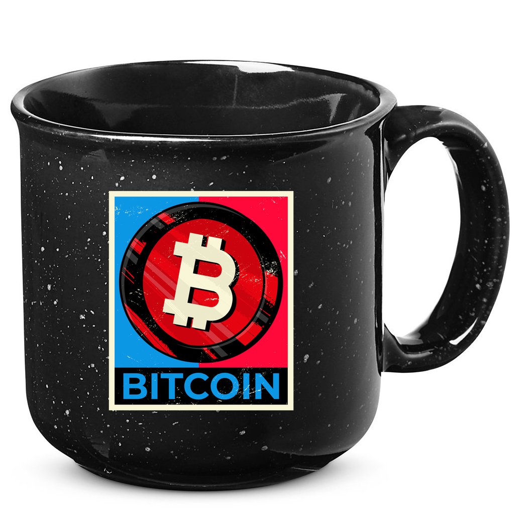 Bitcoin BTC Logo Crypto Currency Moon Hodl 15oz Campfire Ceramic Mug