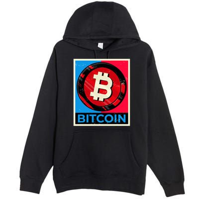 Bitcoin BTC Logo Crypto Currency Moon Hodl Premium Pullover Hoodie