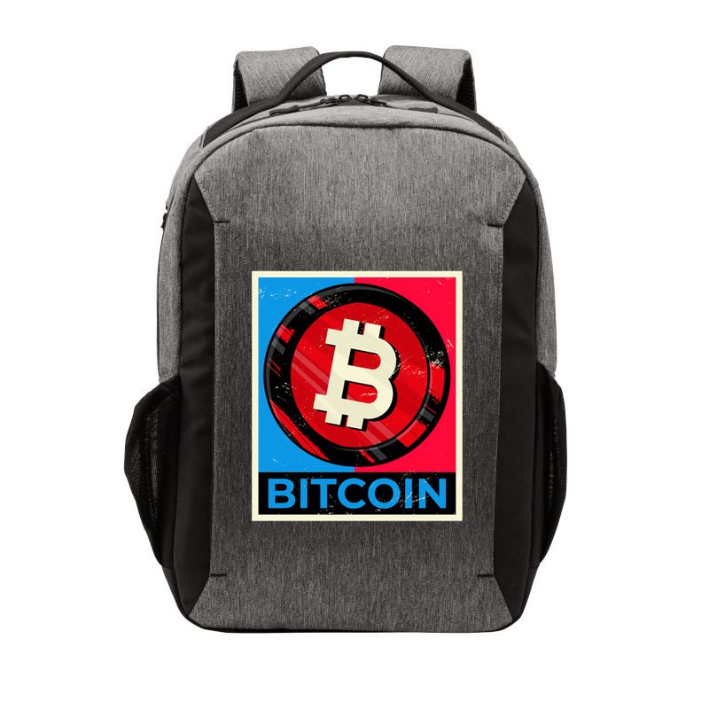 Bitcoin BTC Logo Crypto Currency Moon Hodl Vector Backpack