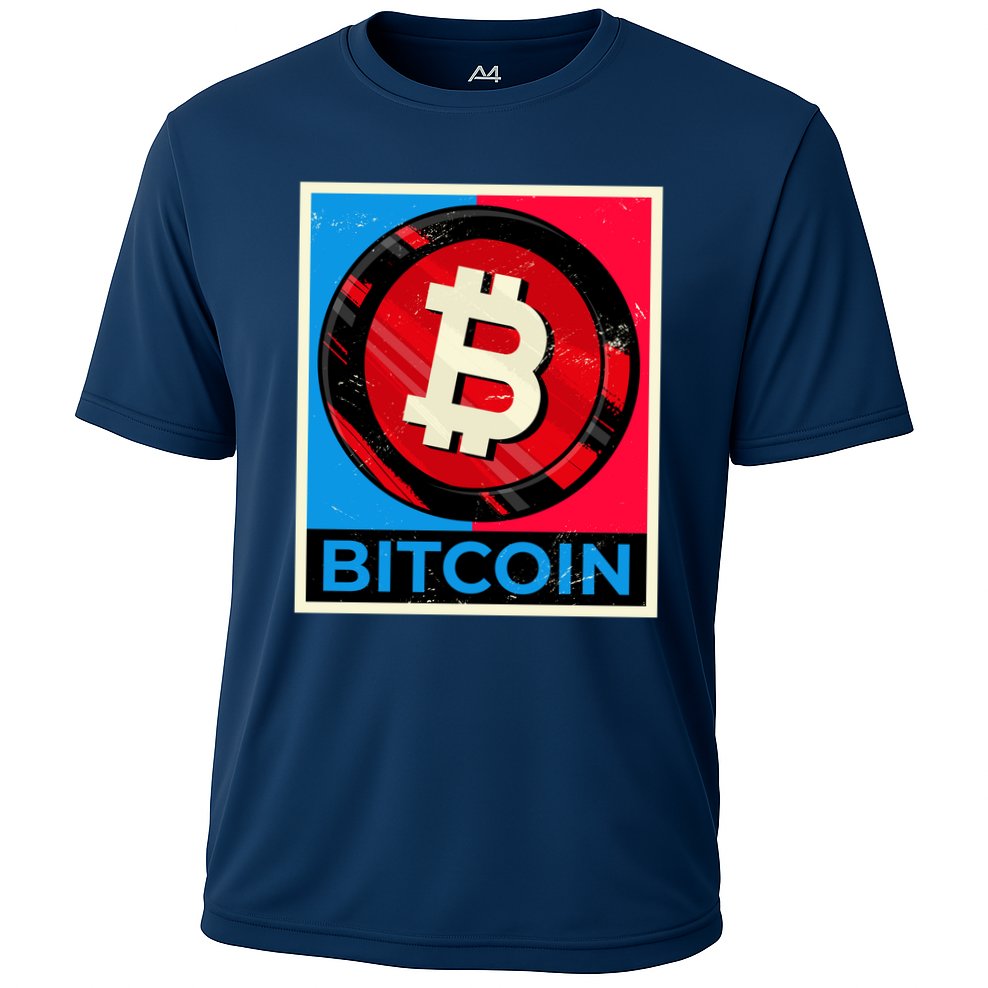 Bitcoin BTC Logo Crypto Currency Moon Hodl Cooling Performance Crew T-Shirt