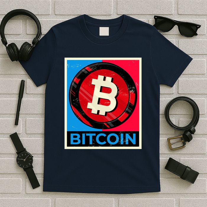 Bitcoin BTC Logo Crypto Currency Moon Hodl T-Shirt
