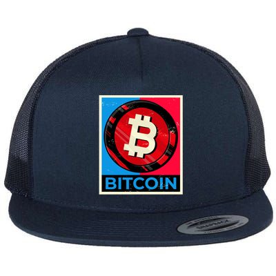 Bitcoin BTC Logo Crypto Currency Moon Hodl Flat Bill Trucker Hat