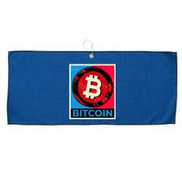 Bitcoin BTC Logo Crypto Currency Moon Hodl Large Microfiber Waffle Golf Towel