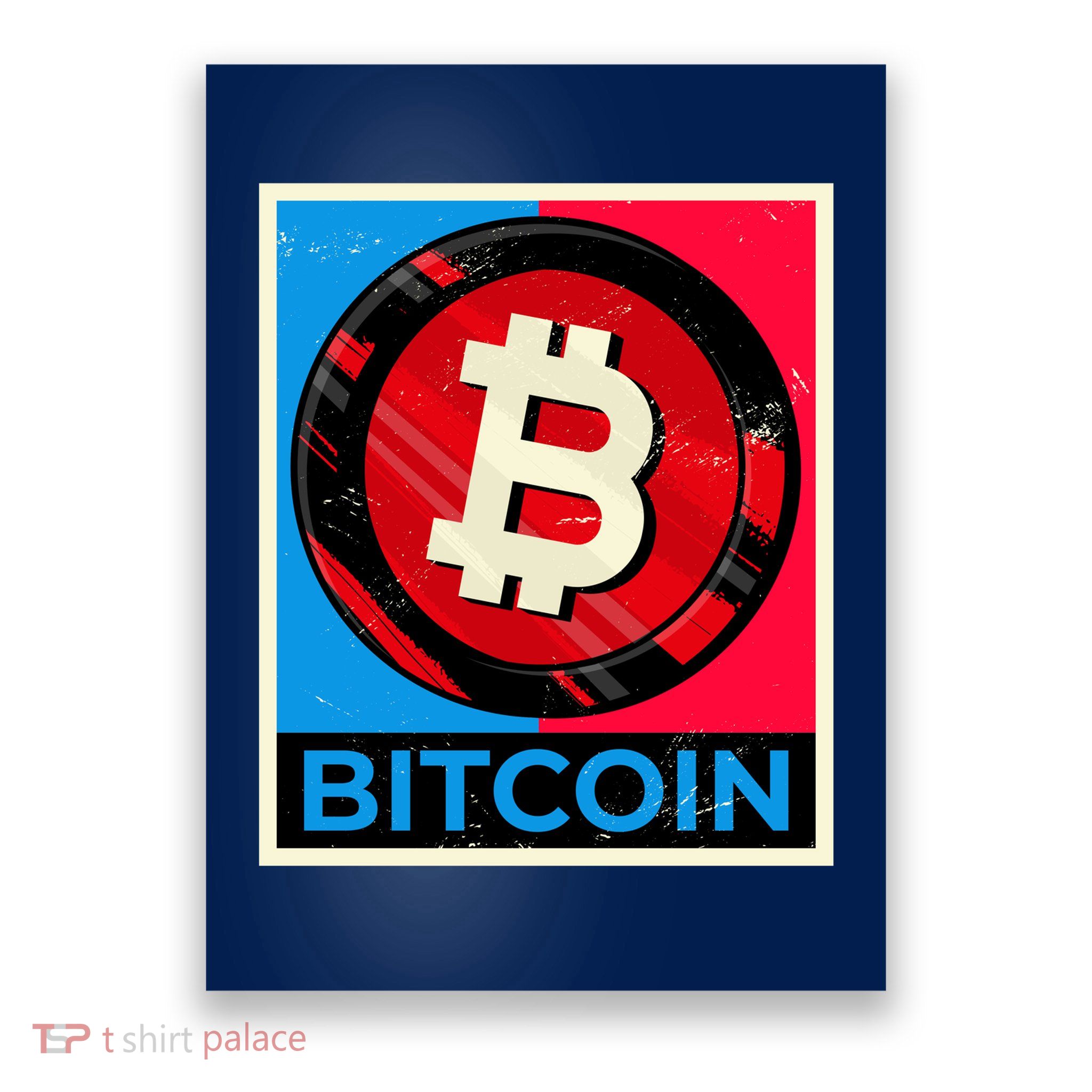 Bitcoin BTC Logo Crypto Currency Moon Hodl Poster