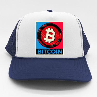 Bitcoin BTC Logo Crypto Currency Moon Hodl Trucker Hat