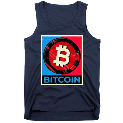 Bitcoin BTC Logo Crypto Currency Moon Hodl Tank Top