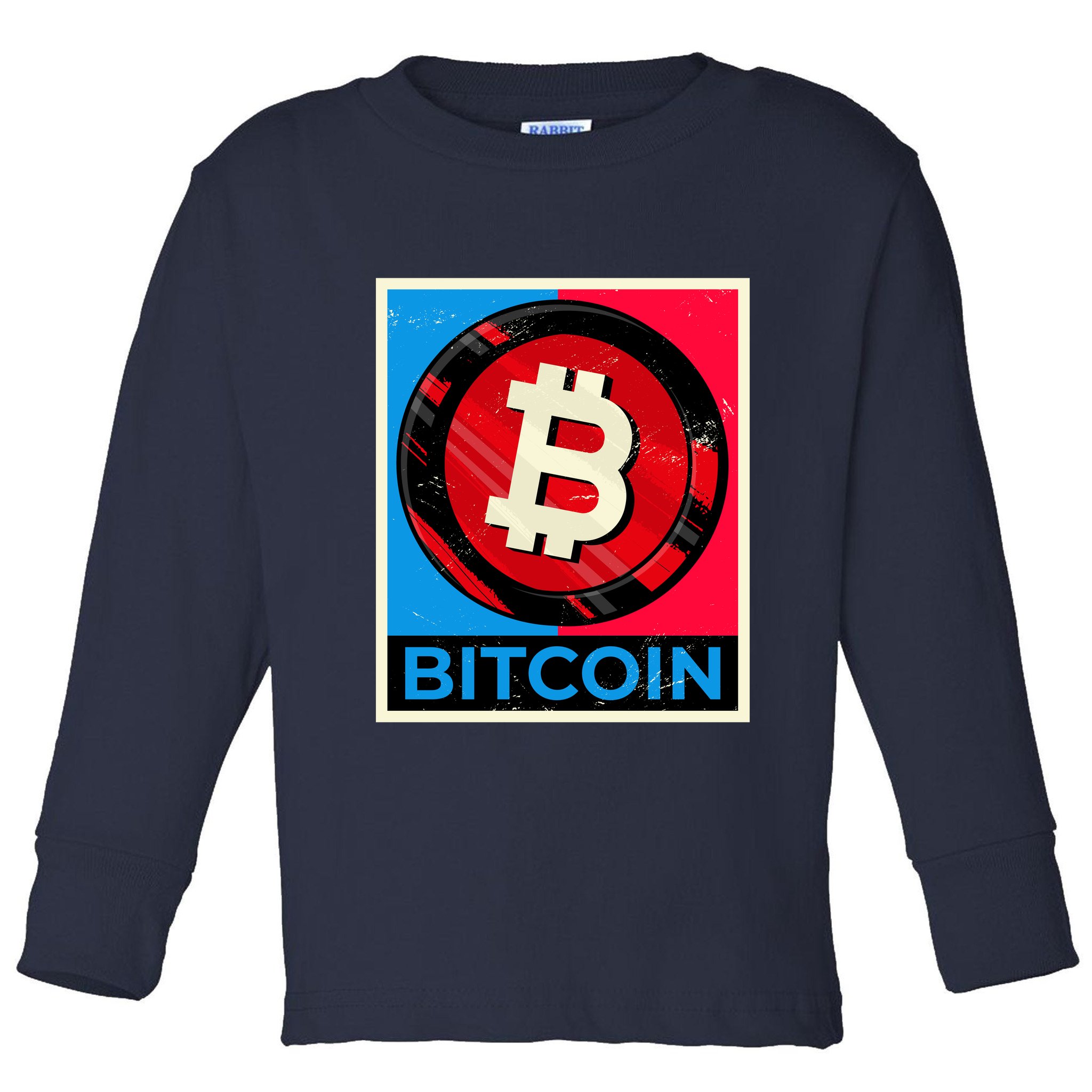 Bitcoin BTC Logo Crypto Currency Moon Hodl Toddler Long Sleeve Shirt