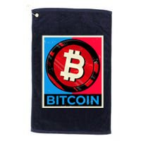 Bitcoin BTC Logo Crypto Currency Moon Hodl Platinum Collection Golf Towel