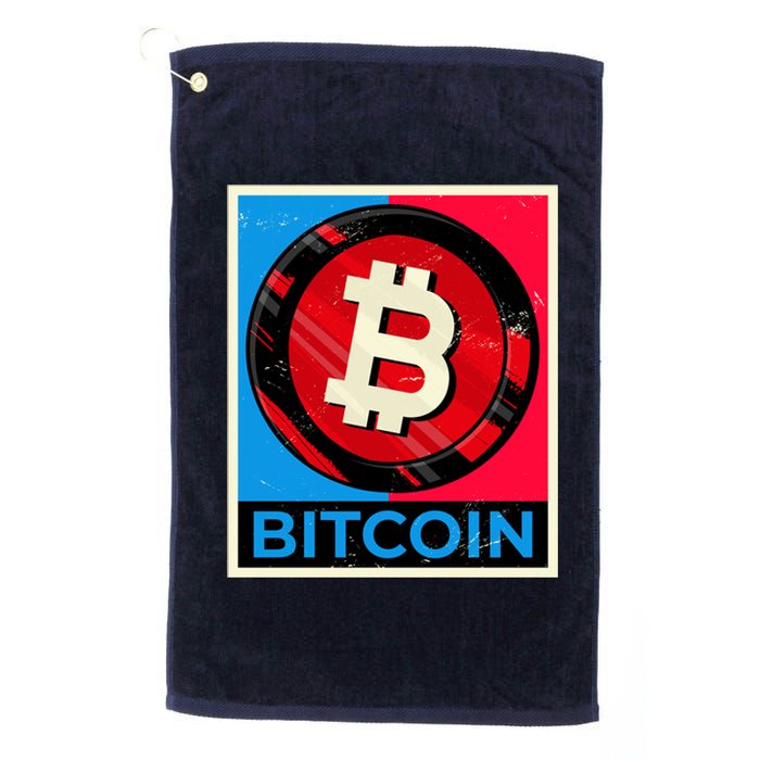 Bitcoin BTC Logo Crypto Currency Moon Hodl Platinum Collection Golf Towel