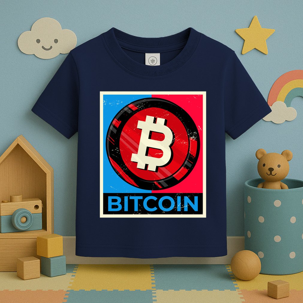 Bitcoin BTC Logo Crypto Currency Moon Hodl Toddler T-Shirt