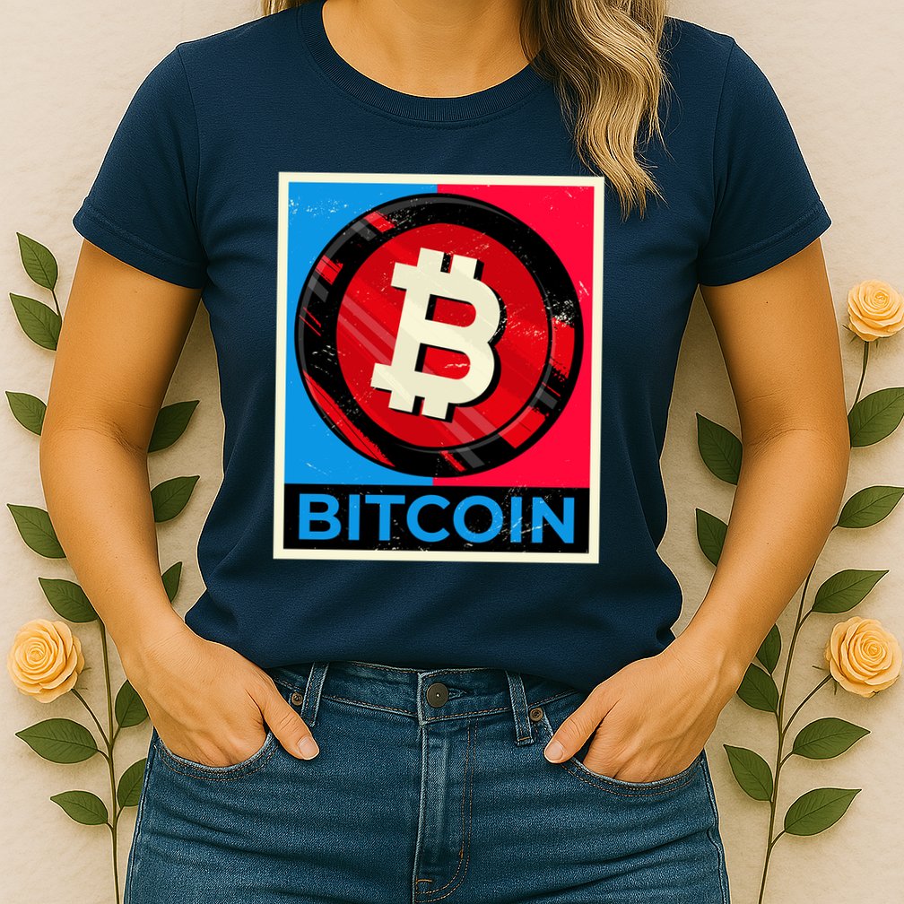 Bitcoin BTC Logo Crypto Currency Moon Hodl Womens T-Shirt