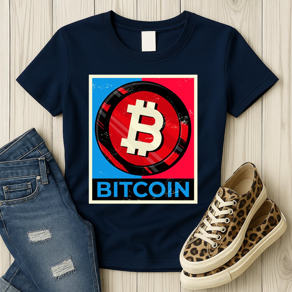 Bitcoin BTC Logo Crypto Currency Moon Hodl Womens T-Shirt