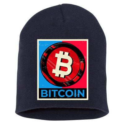 Bitcoin BTC Logo Crypto Currency Moon Hodl Short Acrylic Beanie