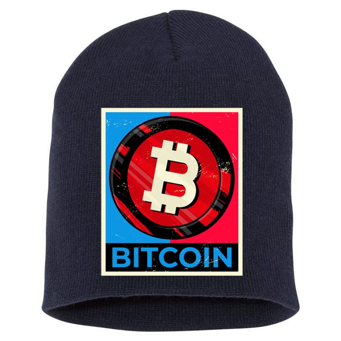 Bitcoin BTC Logo Crypto Currency Moon Hodl Short Acrylic Beanie