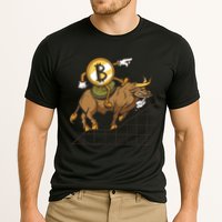Bitcoin Cartoon Riding Bull Cooling Performance Crew T-Shirt