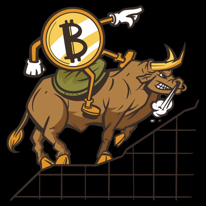 Bitcoin Cartoon Riding Bull Cooling Performance Crew T-Shirt