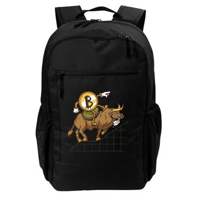 Bitcoin Cartoon Riding Bull Backpack