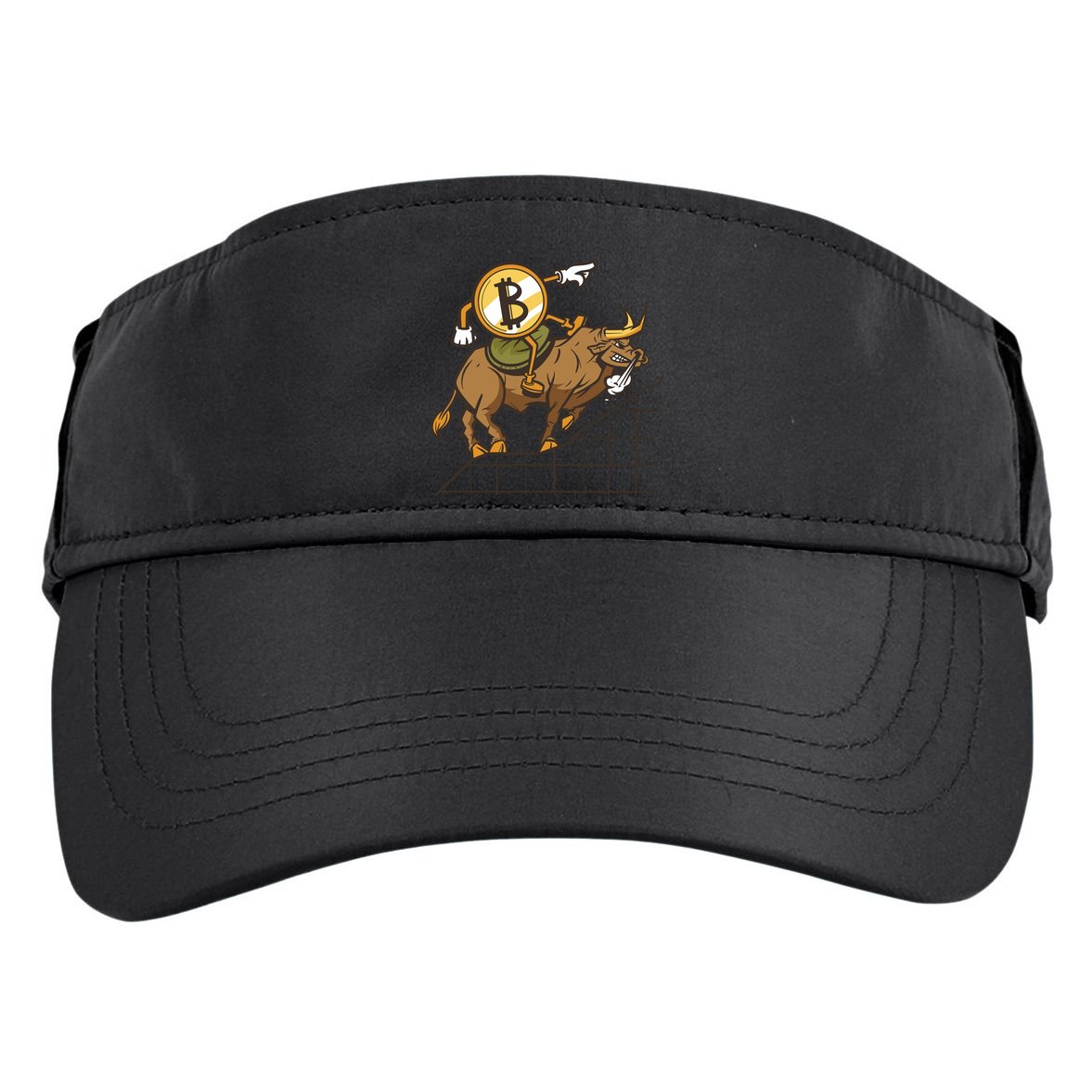Bitcoin Cartoon Riding Bull Adult Drive Performance Visor
