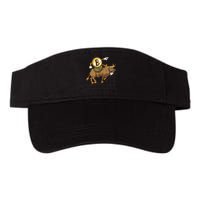 Bitcoin Cartoon Riding Bull Visor