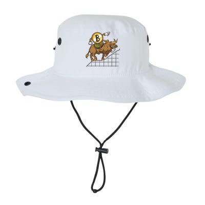 Bitcoin Cartoon Riding Bull Legacy Cool Fit Booney Bucket Hat