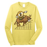 Bitcoin Cartoon Riding Bull Long Sleeve Shirt