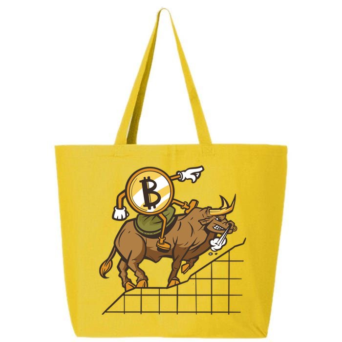 Bitcoin Cartoon Riding Bull 25L Jumbo Tote