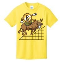 Bitcoin Cartoon Riding Bull Kids T-Shirt