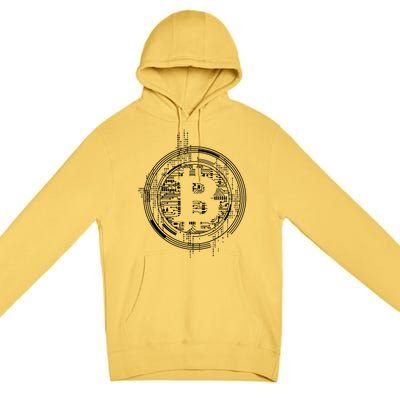 Bitcoin Chip Logo Premium Pullover Hoodie