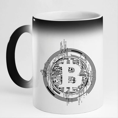 Bitcoin Chip Logo 11oz Black Color Changing Mug