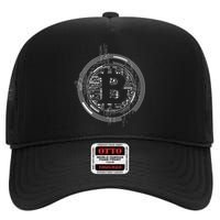 Bitcoin Chip Logo High Crown Mesh Back Trucker Hat