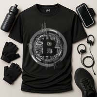 Bitcoin Chip Logo Cooling Performance Crew T-Shirt