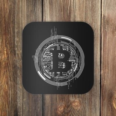 Bitcoin Chip Logo Coaster