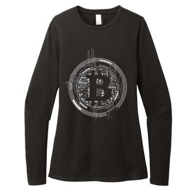 Bitcoin Chip Logo Womens CVC Long Sleeve Shirt