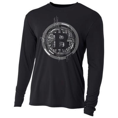 Bitcoin Chip Logo Cooling Performance Long Sleeve Crew