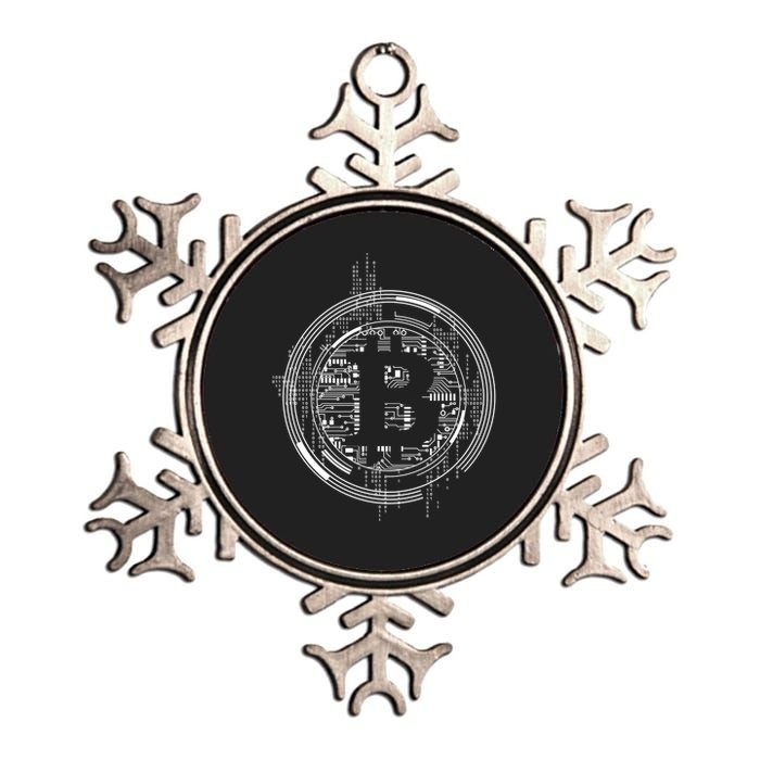 Bitcoin Chip Logo Metallic Star Ornament