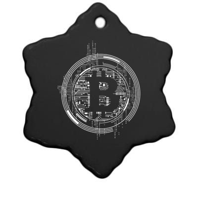 Bitcoin Chip Logo Ceramic Star Ornament