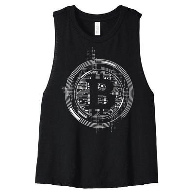 Bitcoin Chip Logo Women's Racerback Cropped Tank