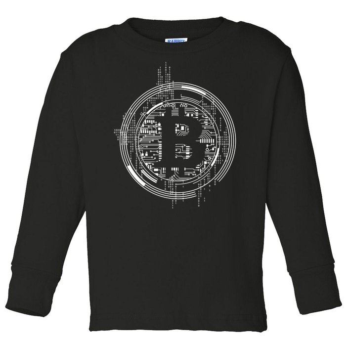 Bitcoin Chip Logo Toddler Long Sleeve Shirt