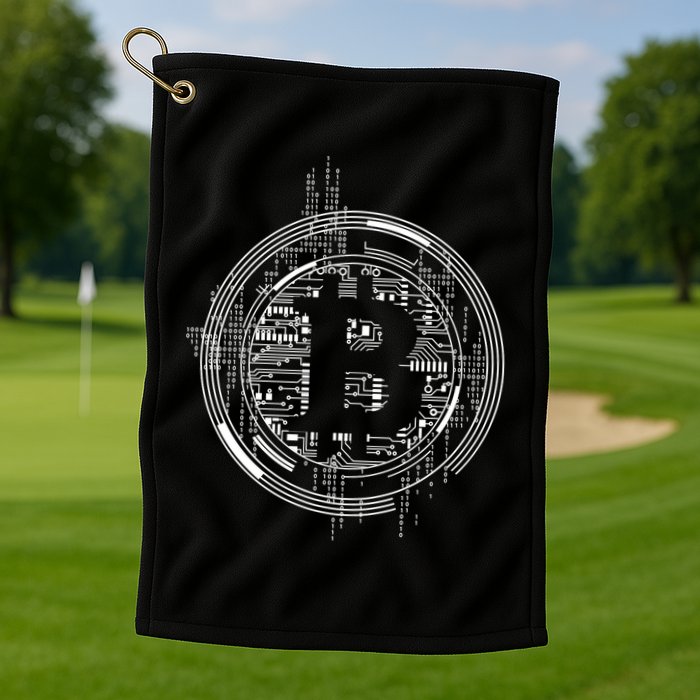 Bitcoin Chip Logo Golf Towel