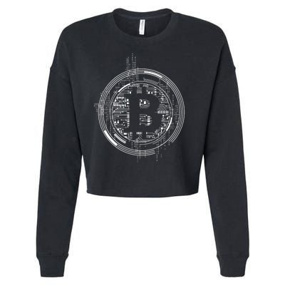 Bitcoin Chip Logo Cropped Pullover Crew