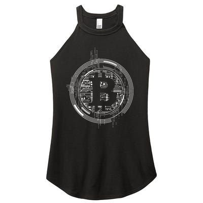 Bitcoin Chip Logo Women's Perfect Tri Rocker Tank