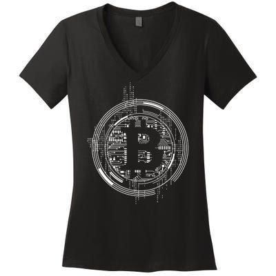 Bitcoin Chip Logo Women's V-Neck T-Shirt