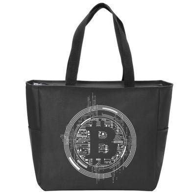 Bitcoin Chip Logo Zip Tote Bag